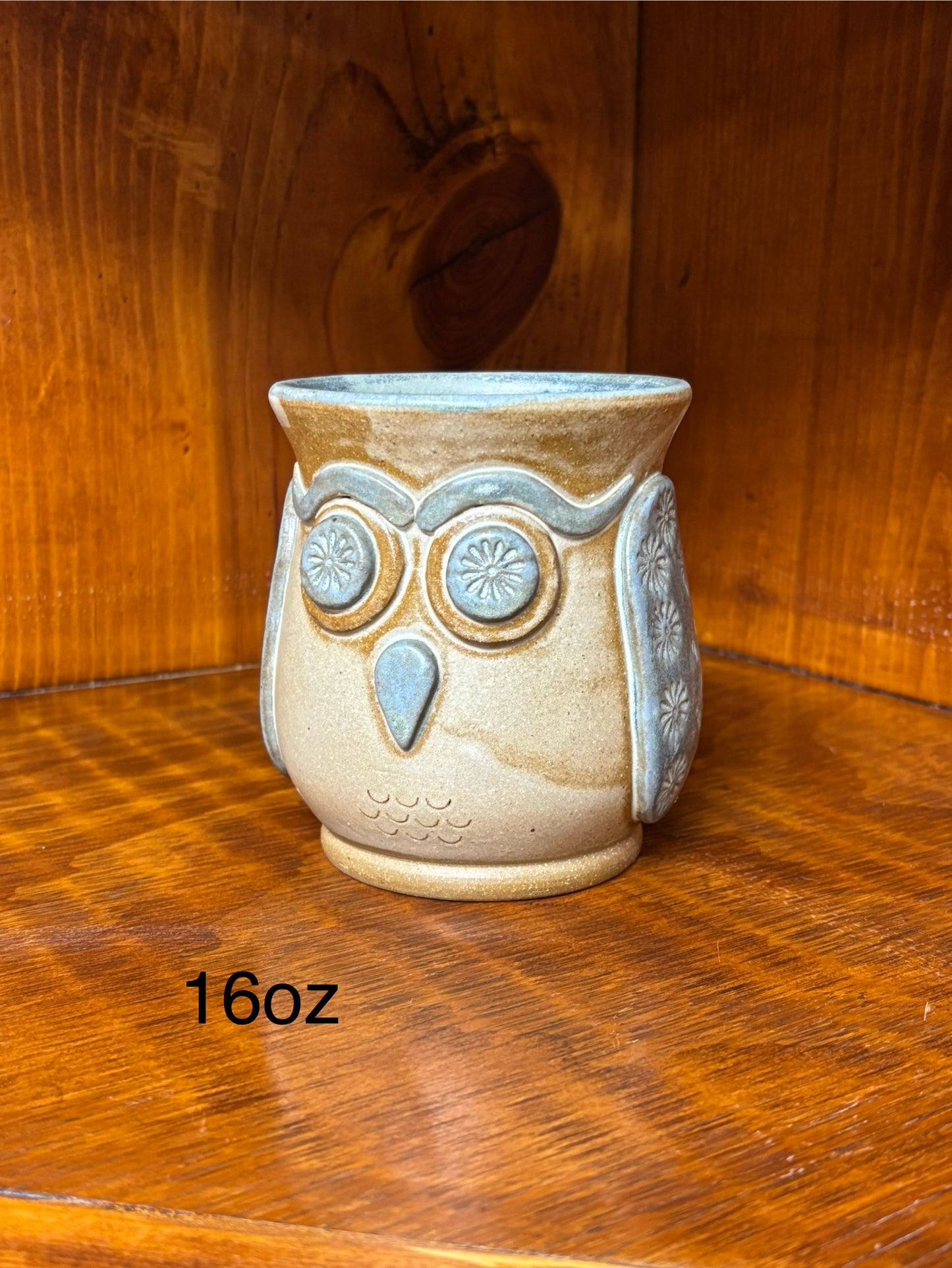 Capri blue owl mug
