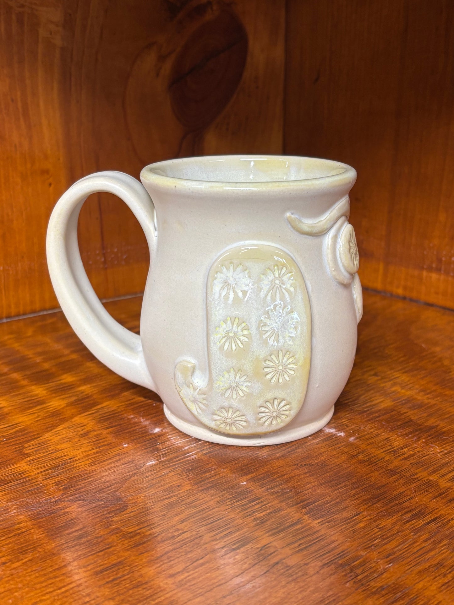 Frosted lemon owl mug