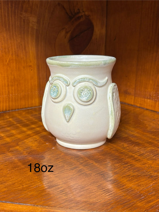 Green tea owl mug