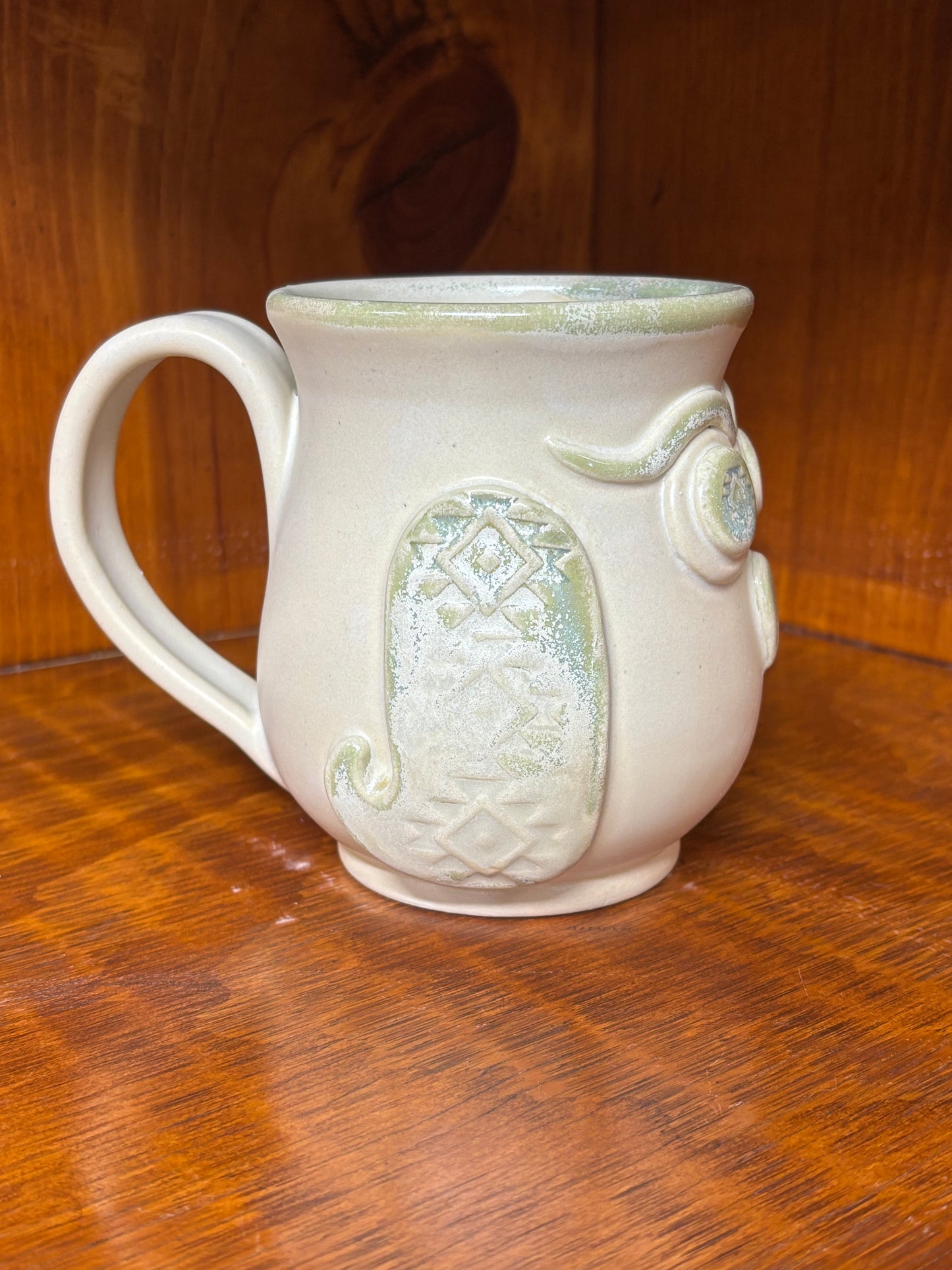Green tea owl mug