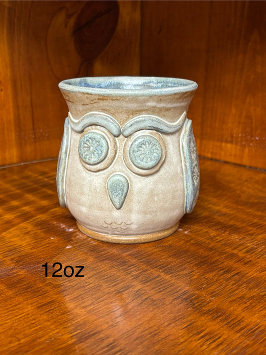Capri blue owl mug