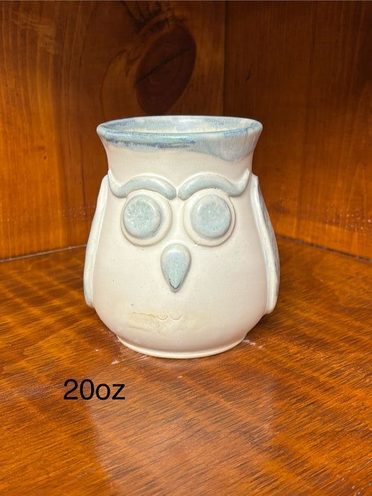 Capri blue owl mug