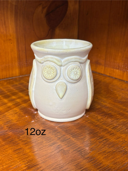 Frosted lemon owl mug