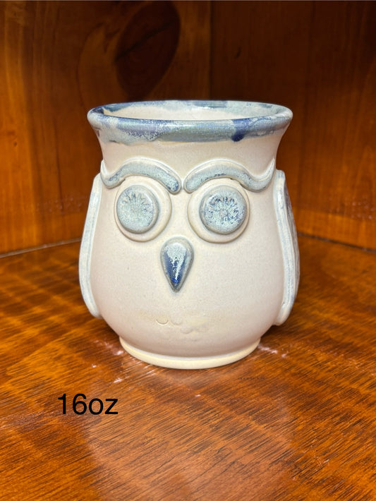 Capri blue owl mug